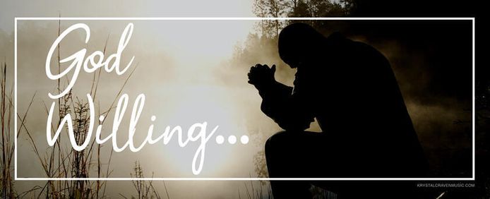 The text title of the blog post overlaying an image of a man knelt in prayer outdoors.
