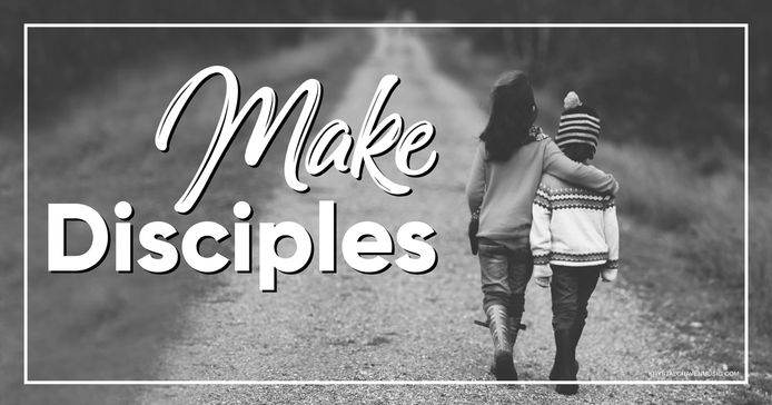 Devotional title text overlaying a black and white picture of two children walking down a dirt path away from the camera. One child has their arm around the other child as they walk.