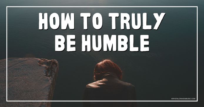 The title text "How to truly be humble" over a picture of the back of a person with their head deeply bowed.