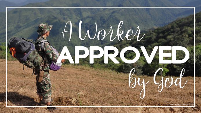 Devotional title text overlaying the side profile of a soldier in camouflage attire with a backpack on, standing on a hillside looking off into the landscape.